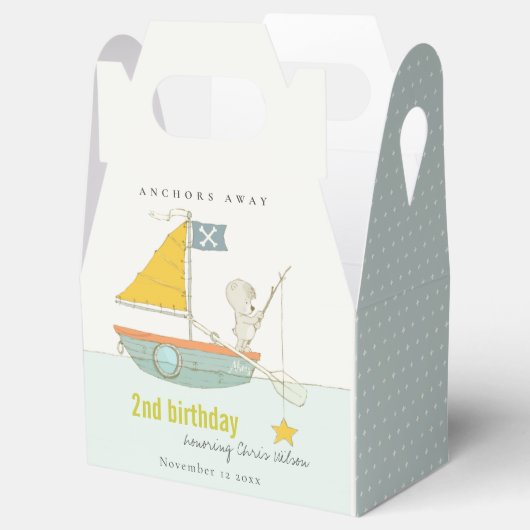 かわいい魚釣りベアースターセイボートany age誕生日 フェイバーボックス (オープン)