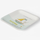 かわいい魚釣りベアースターセイボートany age誕生日 ペーパープレート (傾斜あり)