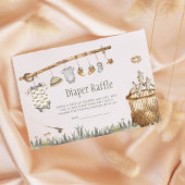 かわいい魚釣りリトルフィッシャーマンおむつラッフルエンクロ エンクロージャーカード