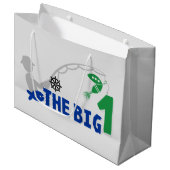 かわいい魚釣り男の赤ちゃん第一誕生日 ラージペーパーバッグ (正面アングル)