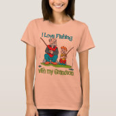 かわいい魚釣り – 孫と Tシャツ (正面)