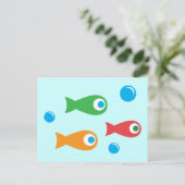 かわいい魚3匹 ポストカード (スタンド正面)