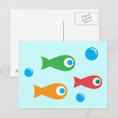 かわいい魚3匹 ポストカード (正面/裏面)