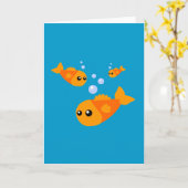 かわいい魚 カード (黄色い花)