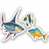 かわいい魚 シール (正面)