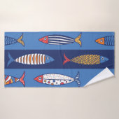 かわいい魚。子供の背景。シームレスなパターン バスタオル (バスタオル)