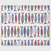 かわいい魚。子供の背景。シームレスなパターン。 ラッピングペーパー (フラット)