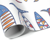 かわいい魚。子供の背景。シームレスなパターン。 ラッピングペーパー (ロールコーナー)