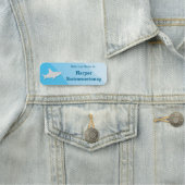 かわいい鮫の漫画の青い海水 名札 (インサイチュ)