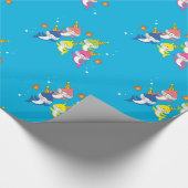 かわいい鮫家族の漫画 ラッピングペーパー (角)