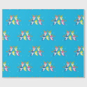 かわいい鮫家族の漫画 ラッピングペーパー (フラット)