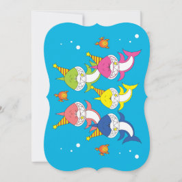 かわいい鮫家族の漫画 招待状