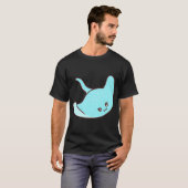 かわいい鮮やかな青いエイ Tシャツ (正面フル)