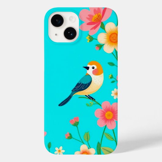 かわいい鮮やかな鳥のブルー毎日保護グリップ Case-Mate iPhoneケース (裏面)