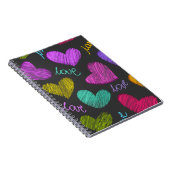 かわいい鮮やかハートとラブスクリプト ノートブック (右側)