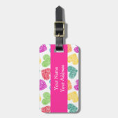 かわいい鮮やかハートバレンタインデーのパターン ラゲッジタグ (正面縦)