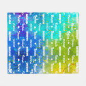 かわいい鮮やか繰り返し名パーソナライズされた フリースブランケット (正面(横))