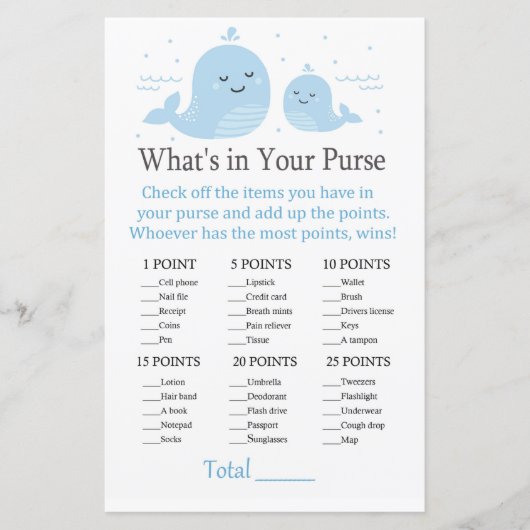 かわいい鯨あなたの財布ゲームの中に何がある (正面)