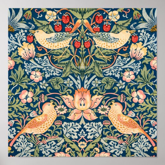 かわいい鳥いちご泥棒ヴィンテージ ポスター (正面)