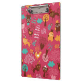 かわいい鳥および猫が付いているパターン クリップボード (左)