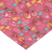 かわいい鳥および猫が付いているパターン ショートテーブルランナー (コーナー)