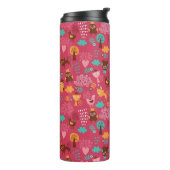 かわいい鳥および猫が付いているパターン タンブラー (回転左)