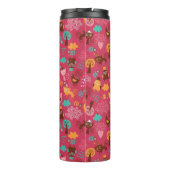 かわいい鳥および猫が付いているパターン タンブラー (裏面)