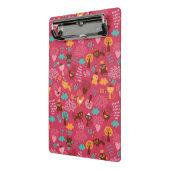 かわいい鳥および猫が付いているパターン ミニクリップボード (アングル2)