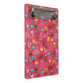 かわいい鳥および猫が付いているパターン ミニクリップボード (アングル)