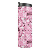 かわいい鳥および花ピンクパターン タンブラー (回転右)