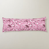 かわいい鳥および花ピンクパターン ボディピロー (裏面)