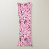 かわいい鳥および花ピンクパターン ボディピロー (正面縦)