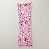 かわいい鳥および花ピンクパターン ボディピロー (裏面 (縦))