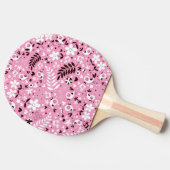 かわいい鳥および花ピンクパターン 卓球ラケット (横)