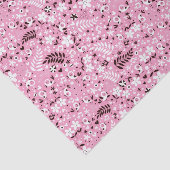 かわいい鳥および花ピンクパターン 薄葉紙 (詳細)