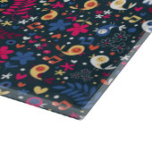 かわいい鳥および花模様 カッティングボード (角)