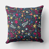 かわいい鳥および花模様 クッション (裏面)