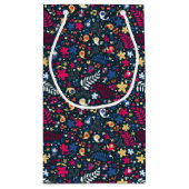 かわいい鳥および花模様 スモールペーパーバッグ (裏面)