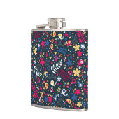 かわいい鳥および花模様 フラスク (左)