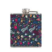 かわいい鳥および花模様 フラスク (裏面)