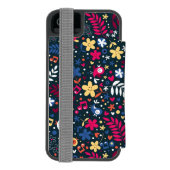 かわいい鳥および花模様 INCIPIO iPhoneウォレットケース (フォリオ裏面)