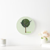 かわいい鳥およびtreecustomizeable時計 ラウンド壁時計 (ホーム)