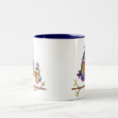 かわいい鳥お洒落たち ツートーンマグカップ (中央)