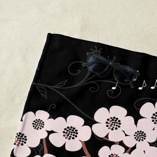 かわいい鳥がガーデンかわいらし引用文で歌う ビーチタオル (インサイチュ)