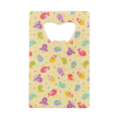 かわいい鳥が付いているベビーパターン クレジットカード栓抜き (裏面)