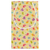 かわいい鳥が付いているベビーパターン スモールペーパーバッグ (裏面)