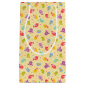 かわいい鳥が付いているベビーパターン スモールペーパーバッグ (正面)