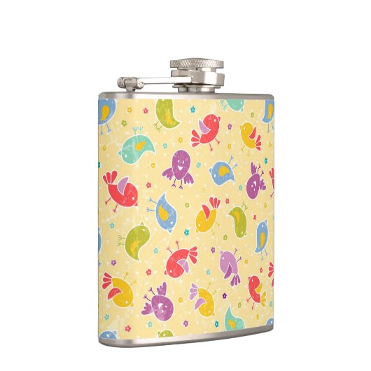 かわいい鳥が付いているベビーパターン フラスク (右)