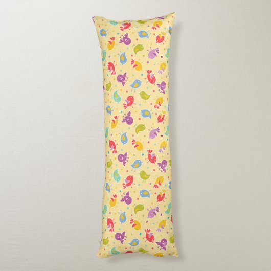 かわいい鳥が付いているベビーパターン ボディピロー (裏面 (縦))