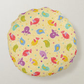 かわいい鳥が付いているベビーパターン ラウンドクッション (裏面)